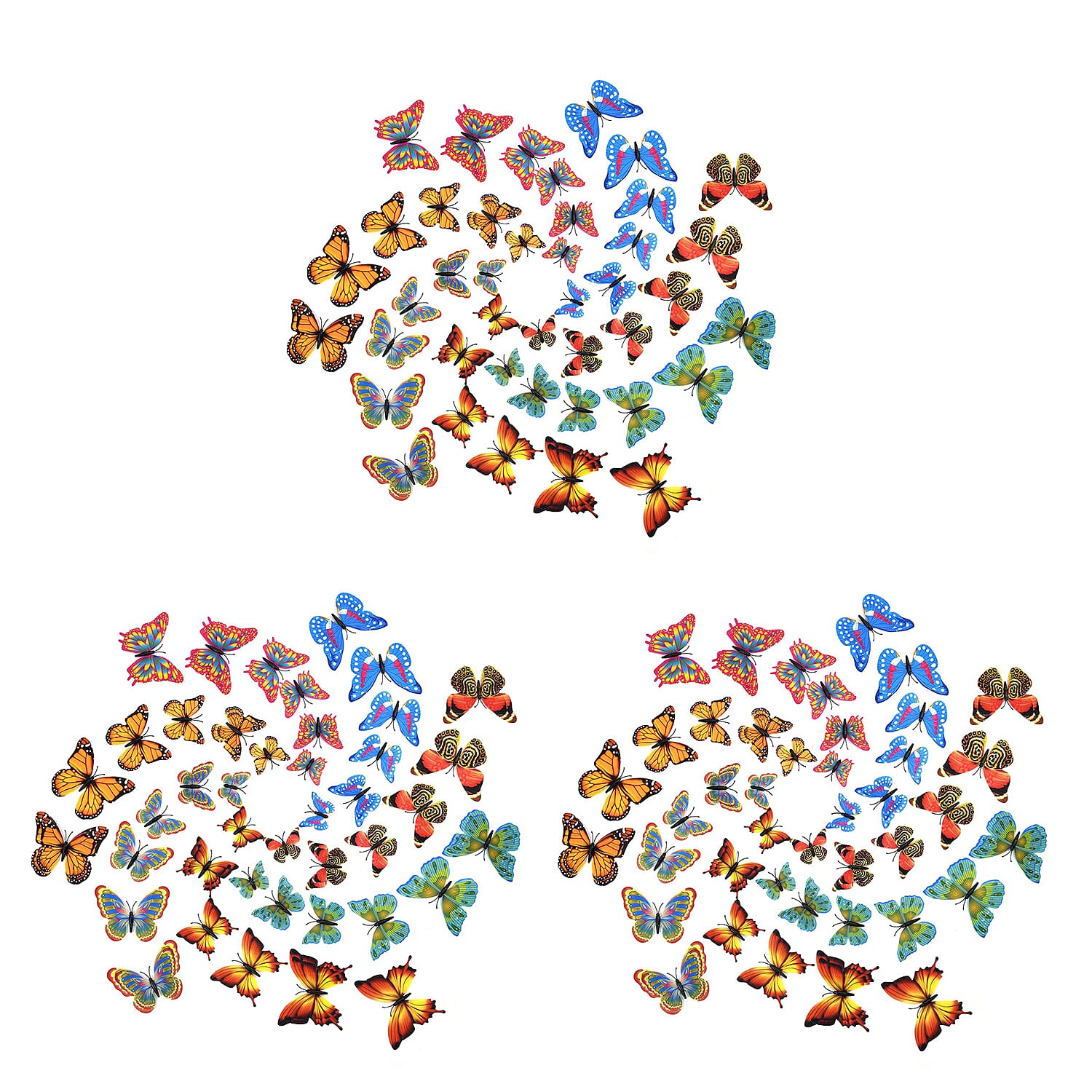 126 Pcs 3D Magnet Butterflies Hanging Decoration Multi