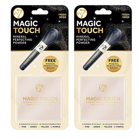 Everyday Essentials Twin Pack - W7 Magic Touch Mineral Perfecting Powder with Brush