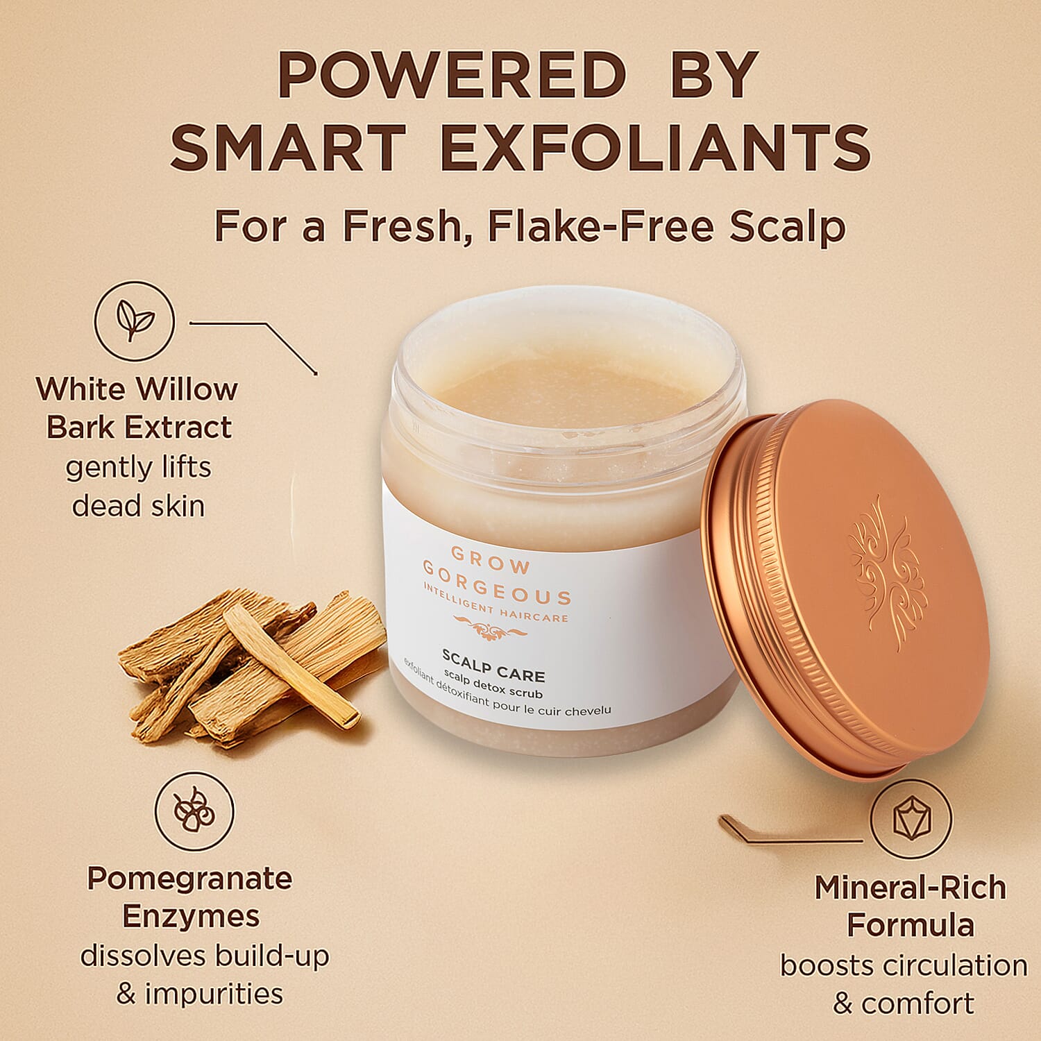 Grow Gorgeous Reset Ritual - Scalp Care Scalp Detox Scrub and Balance Shine-Enhancing Overnight Mask 200ml each