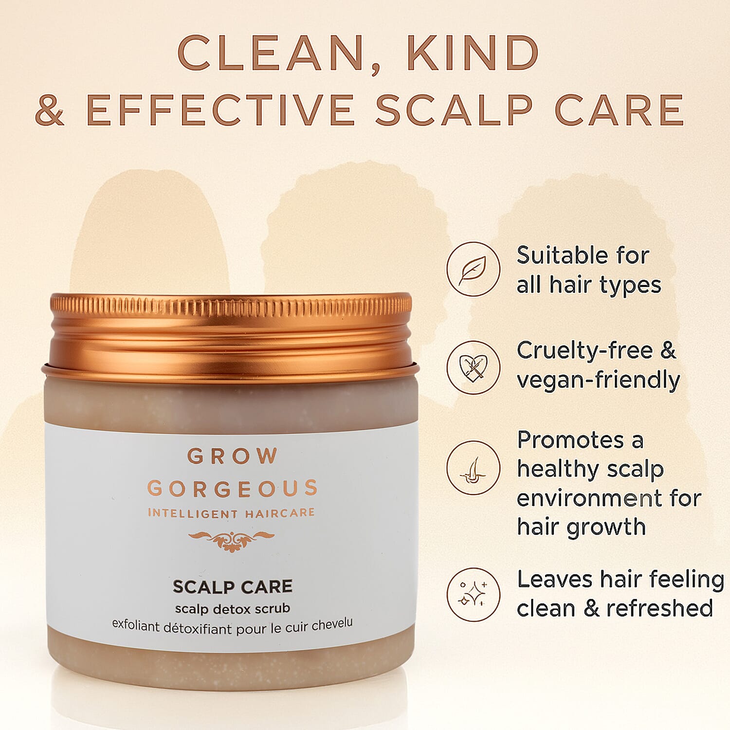 Grow Gorgeous Reset Ritual - Scalp Care Scalp Detox Scrub and Balance Shine-Enhancing Overnight Mask 200ml each