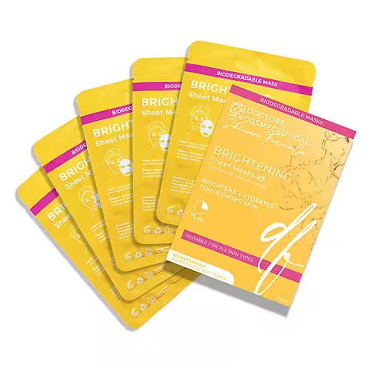 Doctors Formula - Power Active Vitamin C Serum - 30mL and Brightening Treatment Mask - Pack of 5