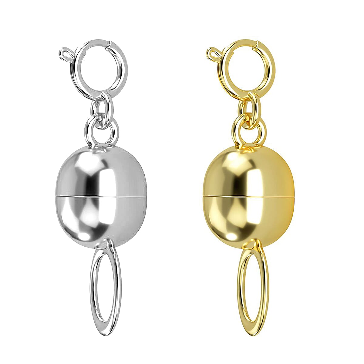 Set of 2 - Magnetic Lock Clasp in 9K Yellow Gold & 9K White Gold