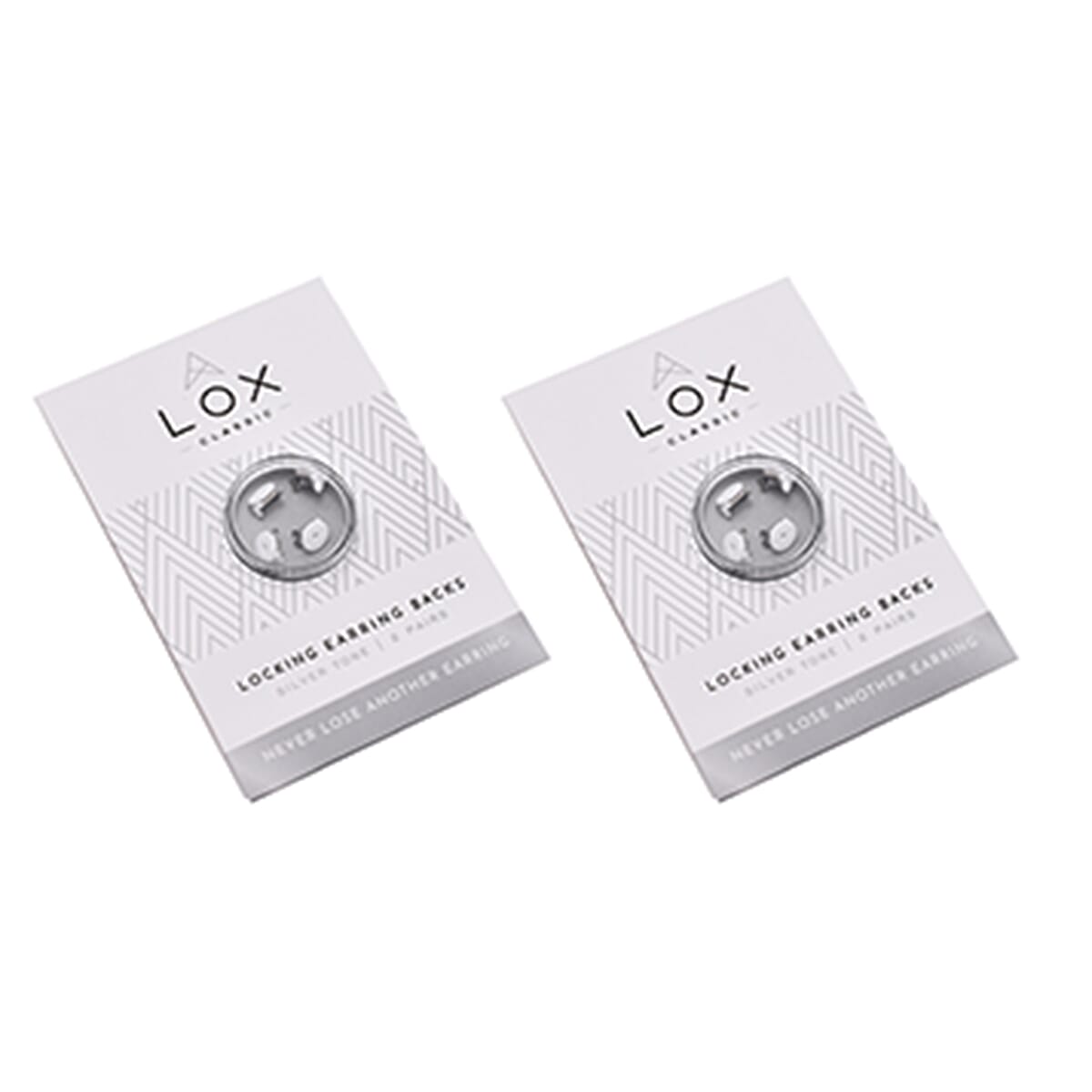 Connoisseurs LOX Secure Earring Backs - Set of 4 Pcs Push Set in Silver Tone