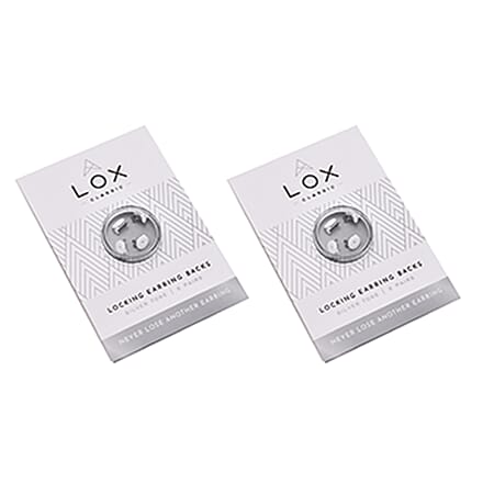 Connoisseurs LOX Secure Earring Backs - Set of 4 Pcs Push Set in Silver Tone