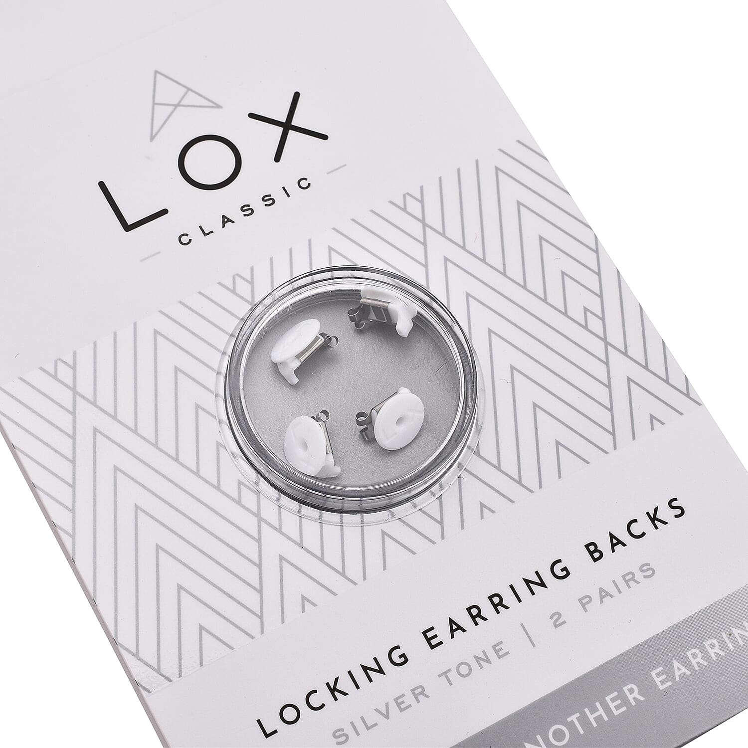 Connoisseurs LOX Secure Earring Backs - Set of 4 Pcs Push Set in Silver Tone