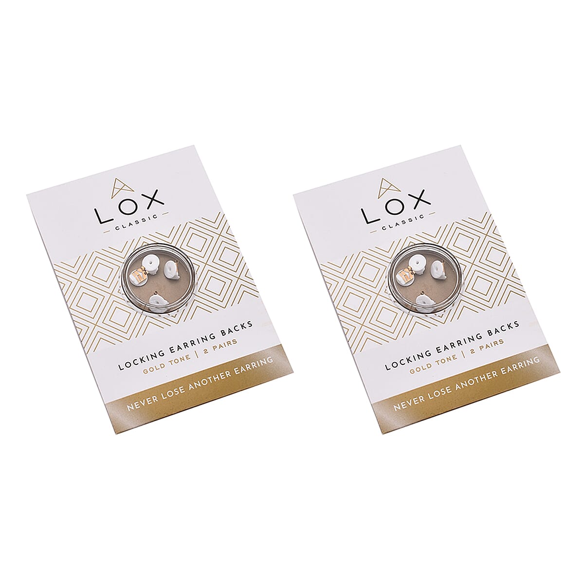 Connoisseurs LOX Secure Earring Backs Set of 4 Pcs Push Set in Gold Tone