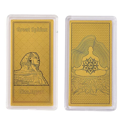 Set of 2 - 24K Yellow Gold Elephant & Chakras Pattern Foils