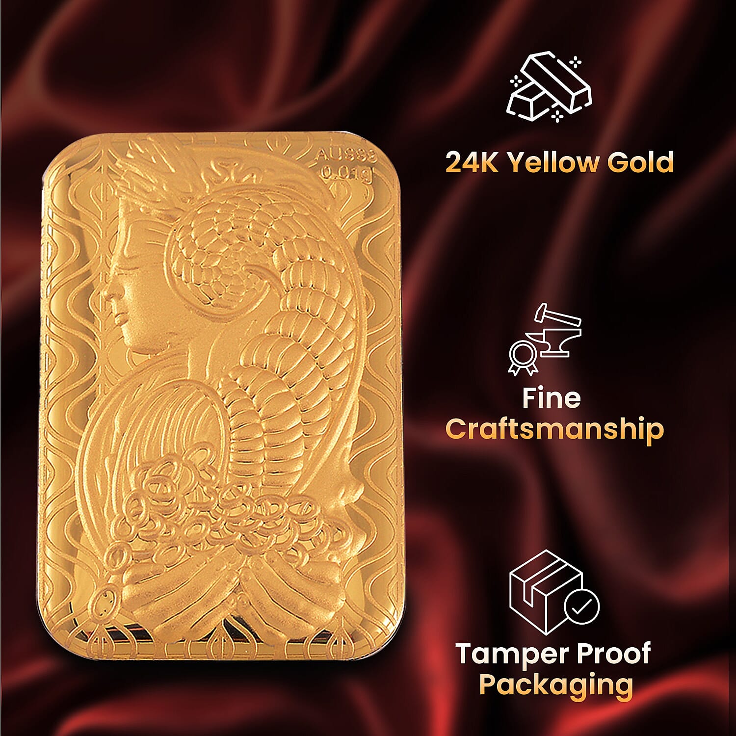 Set of 2 - 24K Yellow Gold Lady Fortuna and Golden Garce Foils