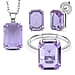 Austrian Crystal Set - Solitaire Adjustable Ring, Pendant with Chain