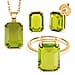 Austrian Crystal Set - Solitaire Adjustable Ring, Pendant with Chain