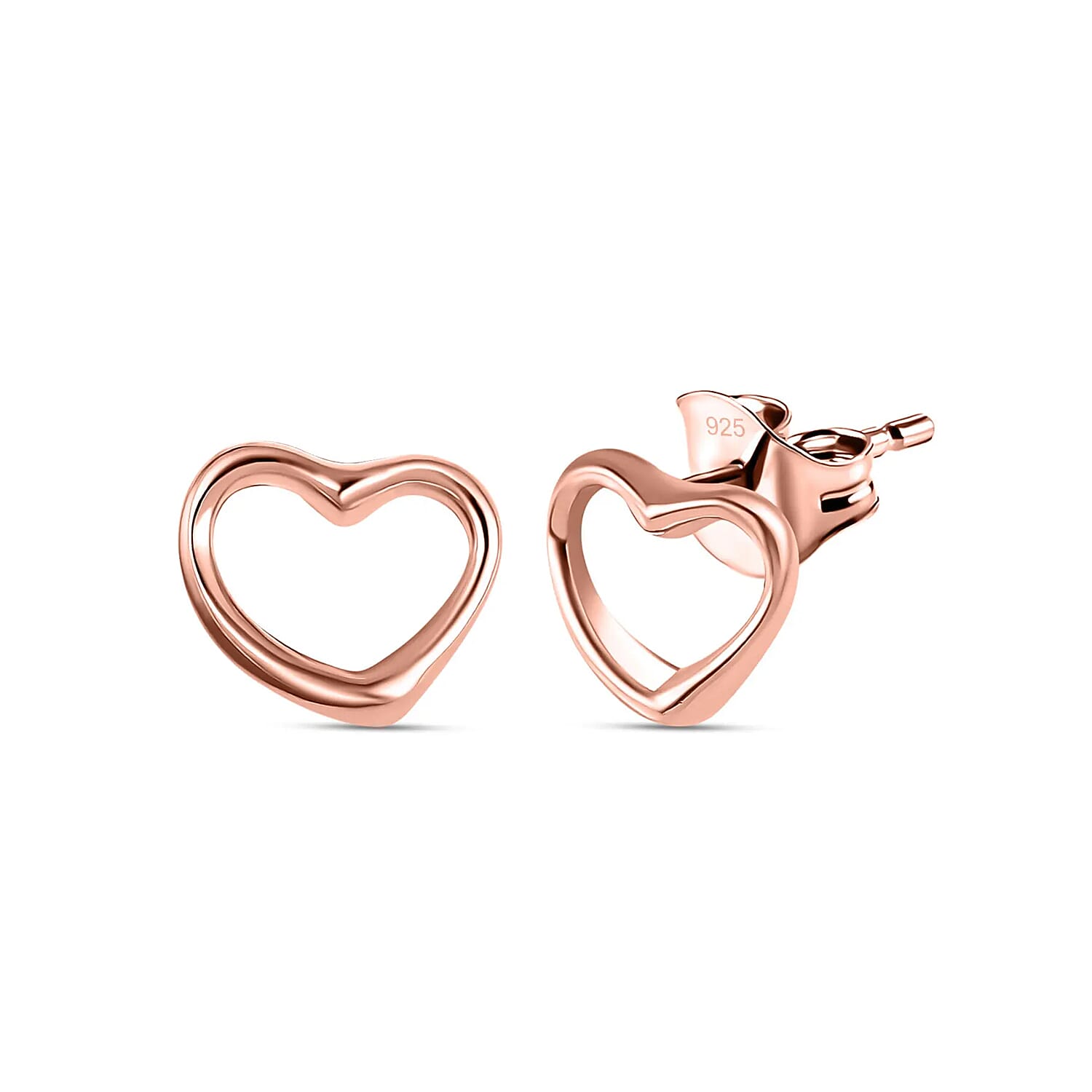 Set of 2 - Heart Earrings in 18K Vermeil Yellow Gold Plating and 18K Vermeil Rose Gold (with Push Post)