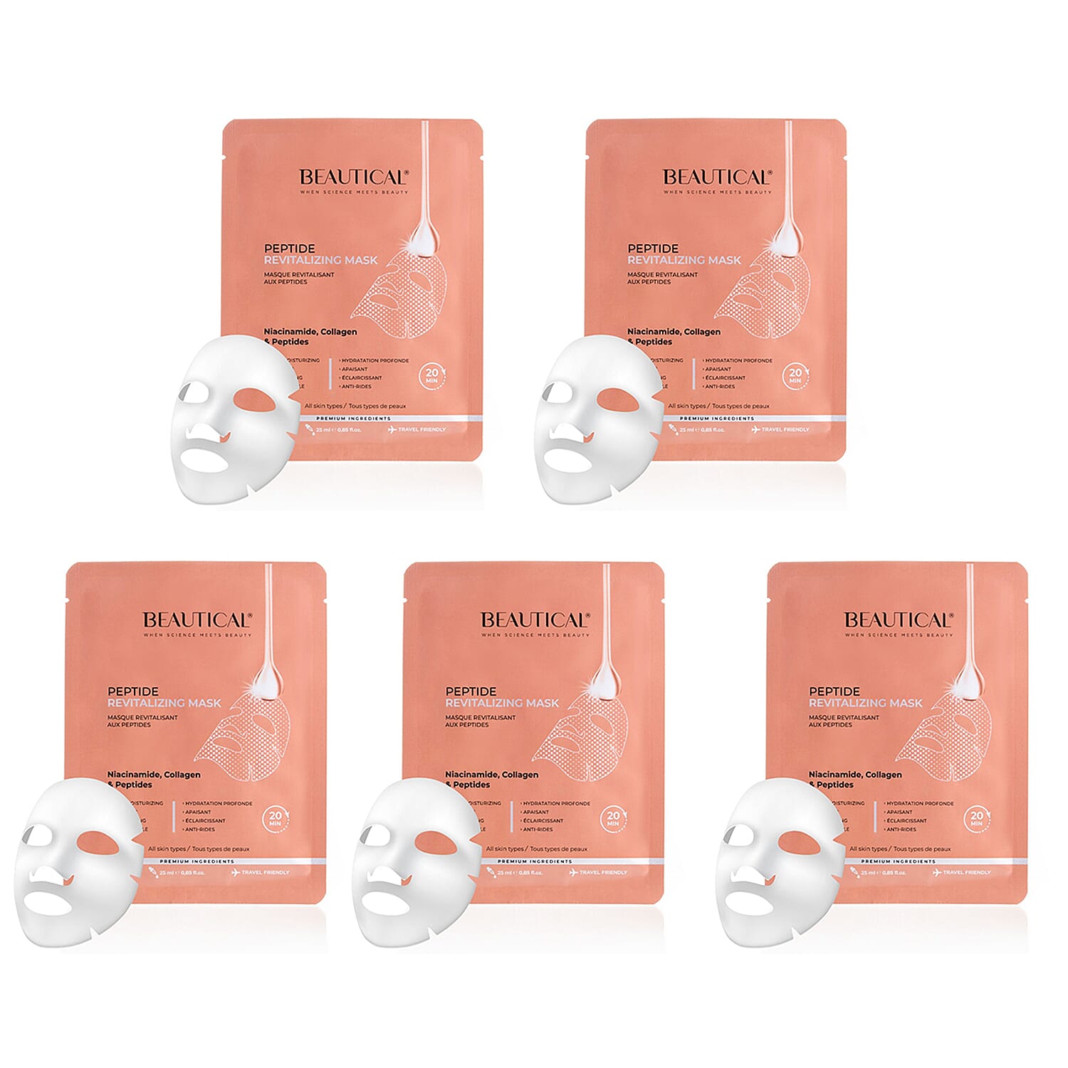 Set of 5 - Beautical Peptide Revitalizing Mask