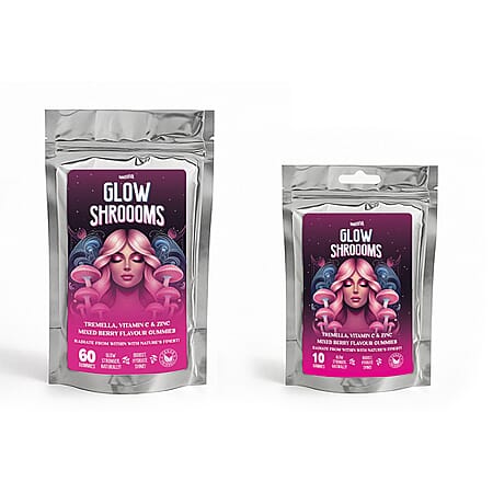 Gummies Innooova GlowShroooms | 3 in 1 Wellness | 60 Gummies + 10 Gummies Pack Free | Skin Glow, Brain Boost, Gut Support