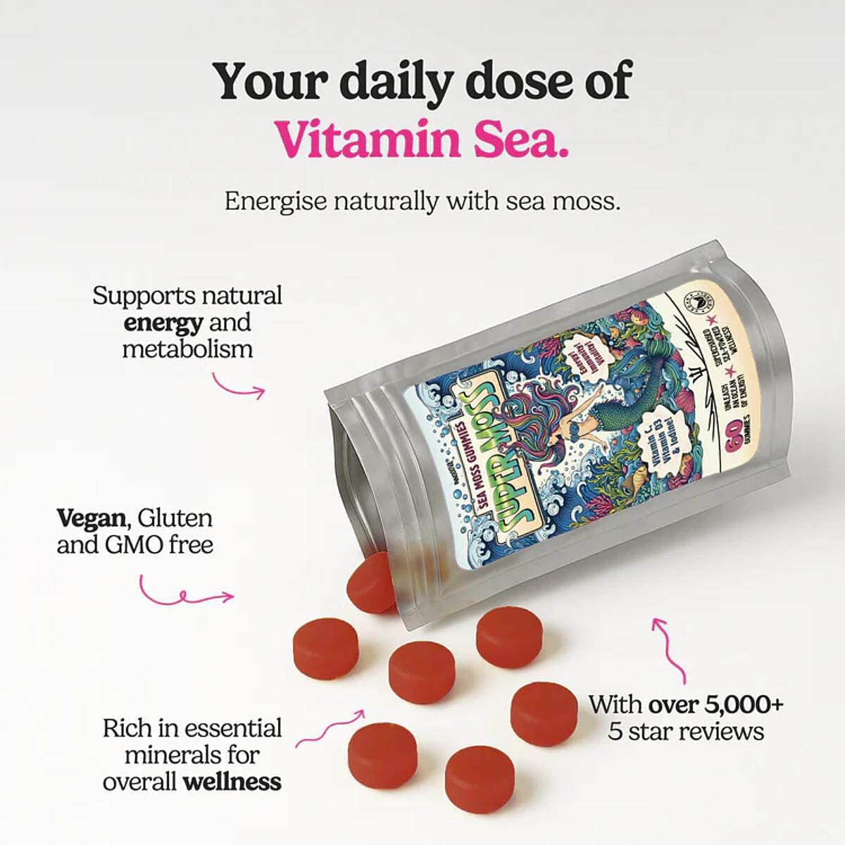 Innooova SuperMoss Full Pack 60 Gummies and 10 Gummies Pack