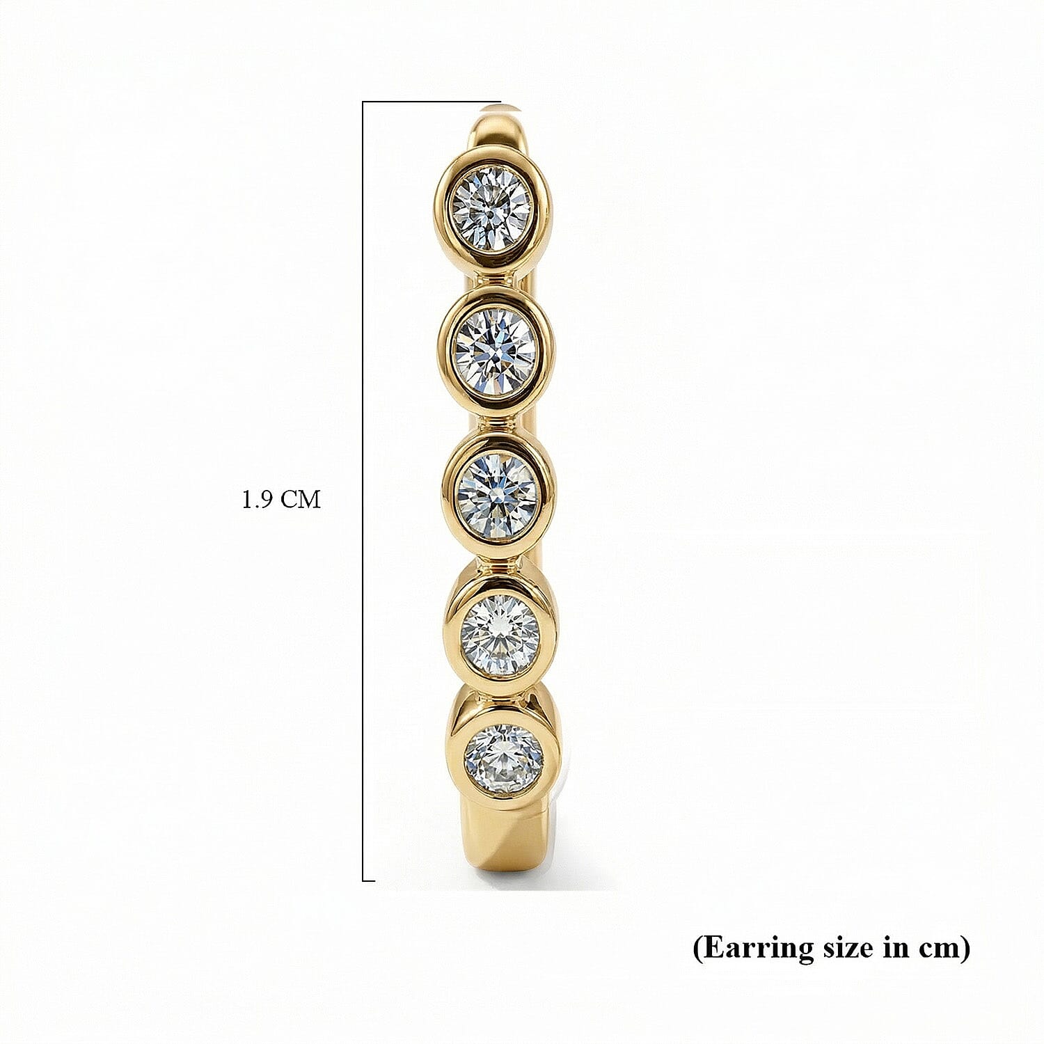 Set of 2 - Diamond Earrings with Clasp in Platinum & 18K Yellow Gold Vermeil Overlays Sterling Silver