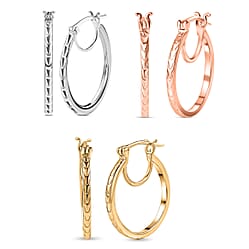 18K Vermeil Rose Gold Plated Sterling Silver Hoop Earrings