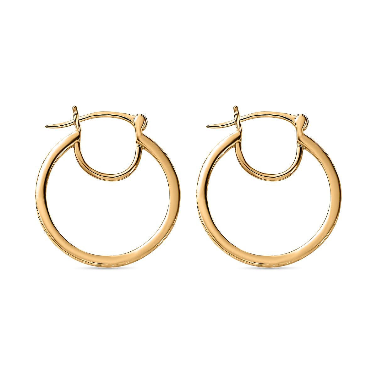 Set of 3 - Sterling Silver, 18K Vermeil Yellow Gold Plated Sterling Silver & 18K Vermeil Rose Gold Plated Sterling Silver Hoop Earrings