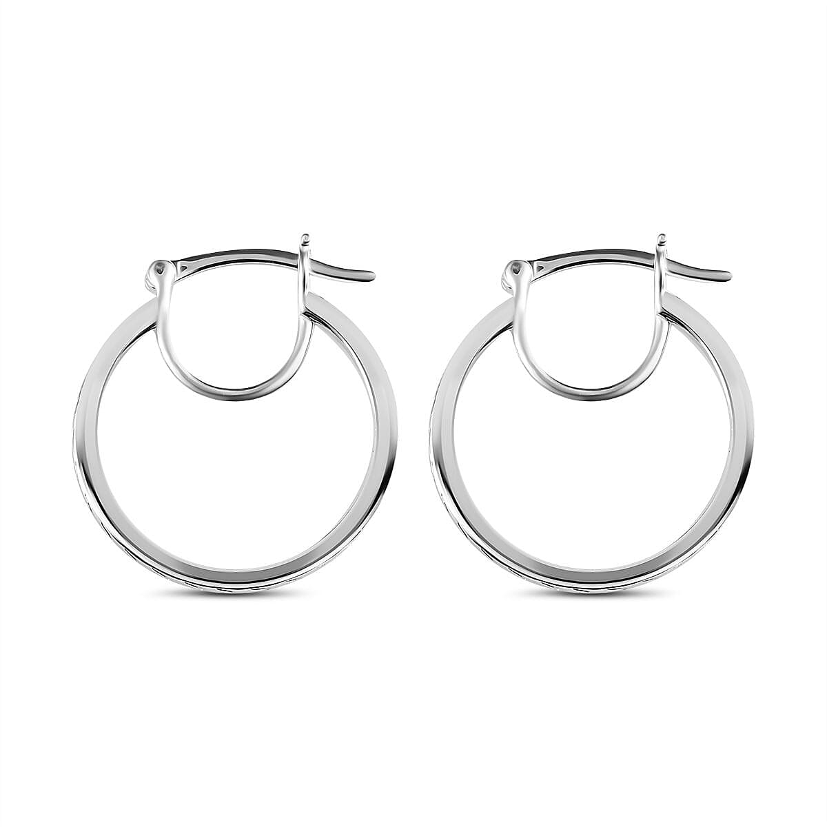 Set of 3 - Sterling Silver, 18K Vermeil Yellow Gold Plated Sterling Silver & 18K Vermeil Rose Gold Plated Sterling Silver Hoop Earrings