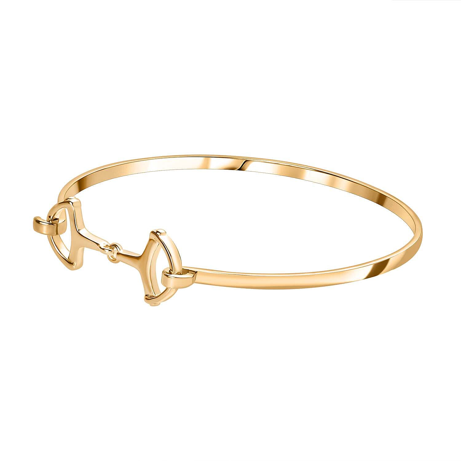 Set of 2 - Snaffle Bangles in Silver and Gold Tone (Size 8.5)