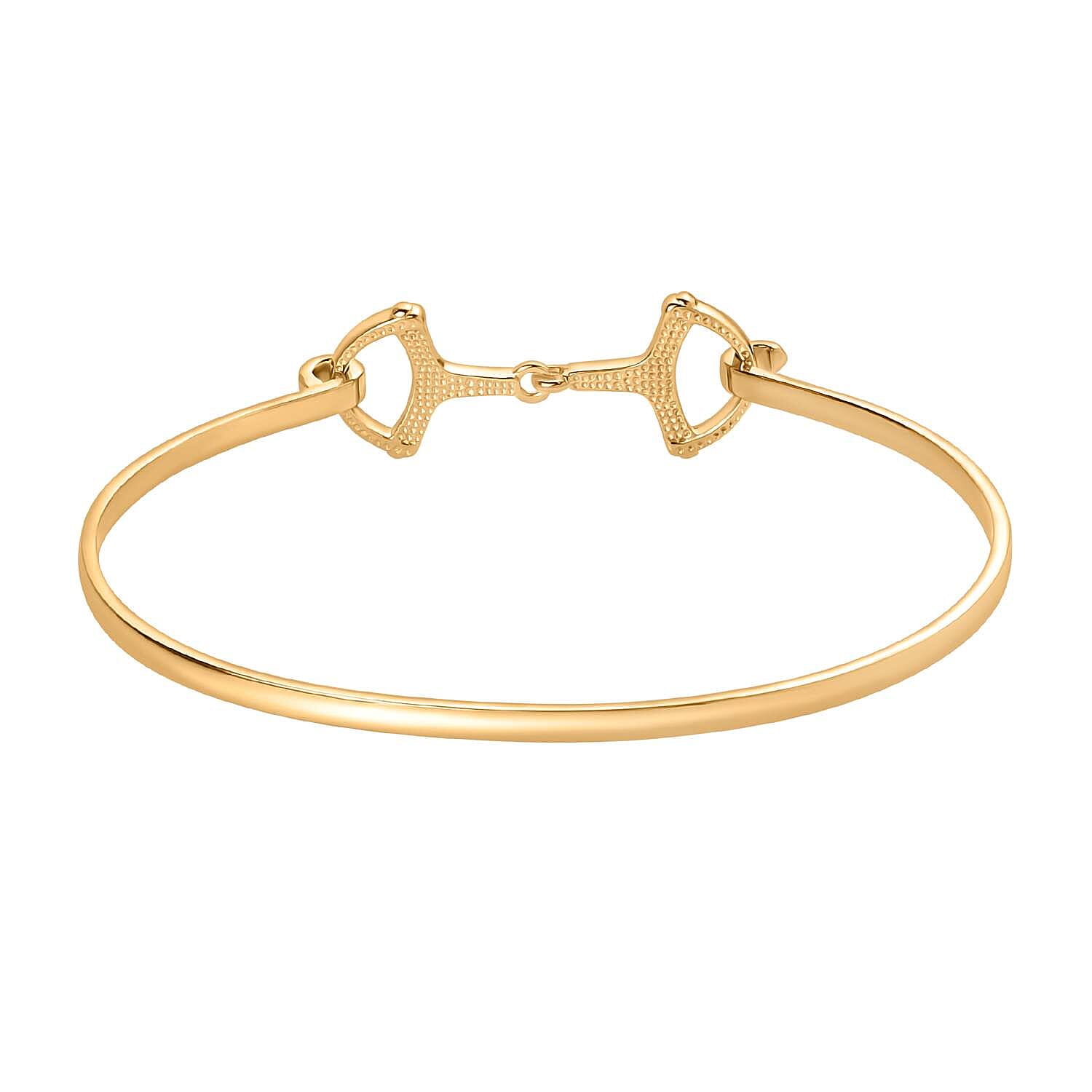 Set of 2 - Snaffle Bangles in Silver and Gold Tone (Size 8.5)