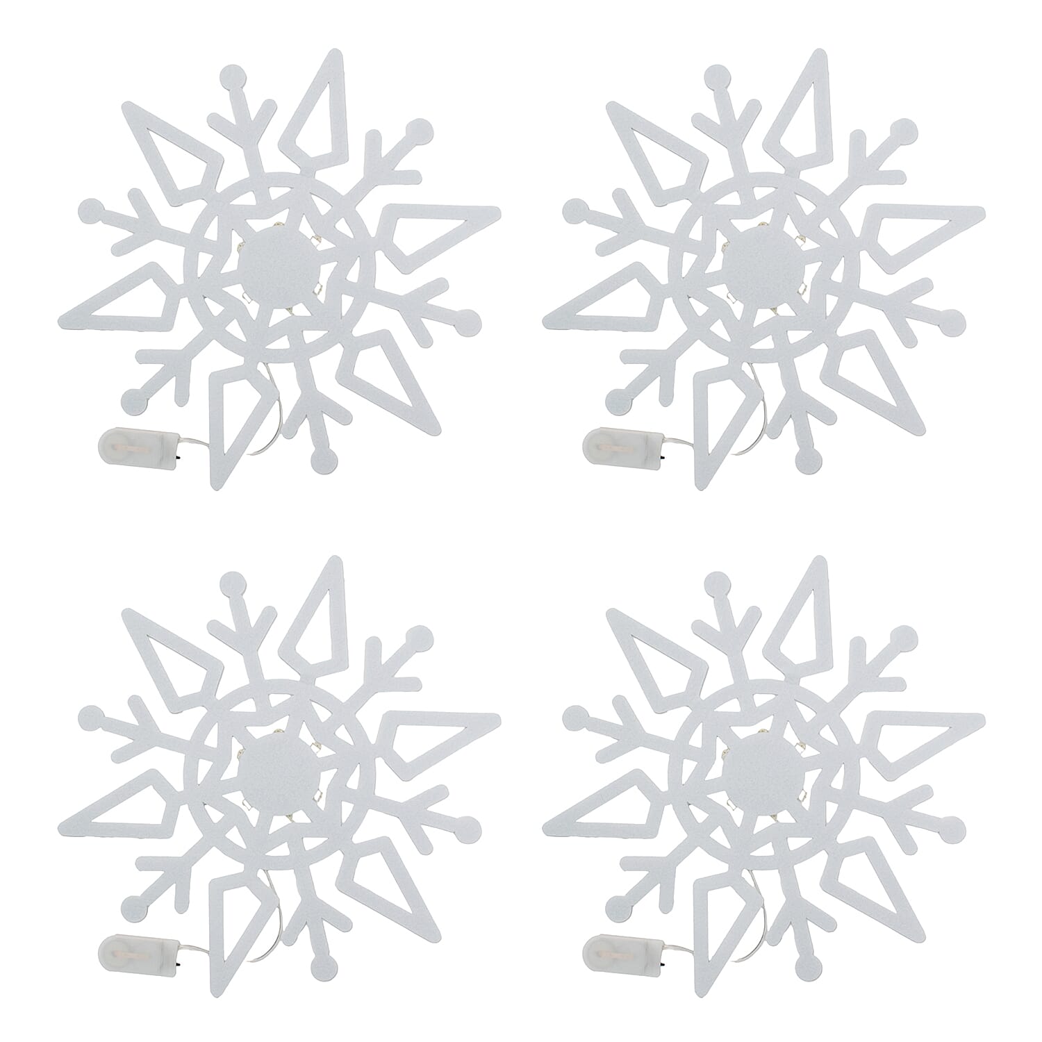 Christmas Decoration - Set of 16 Snowflake Table Decorations Red and White