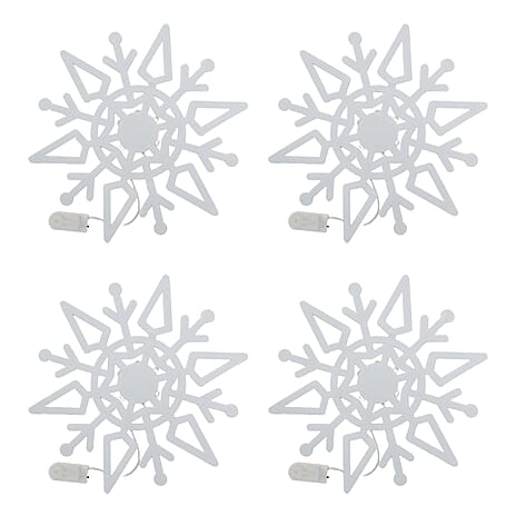 Christmas Decoration - Set of 16 Snowflake Table Decorations Red and White