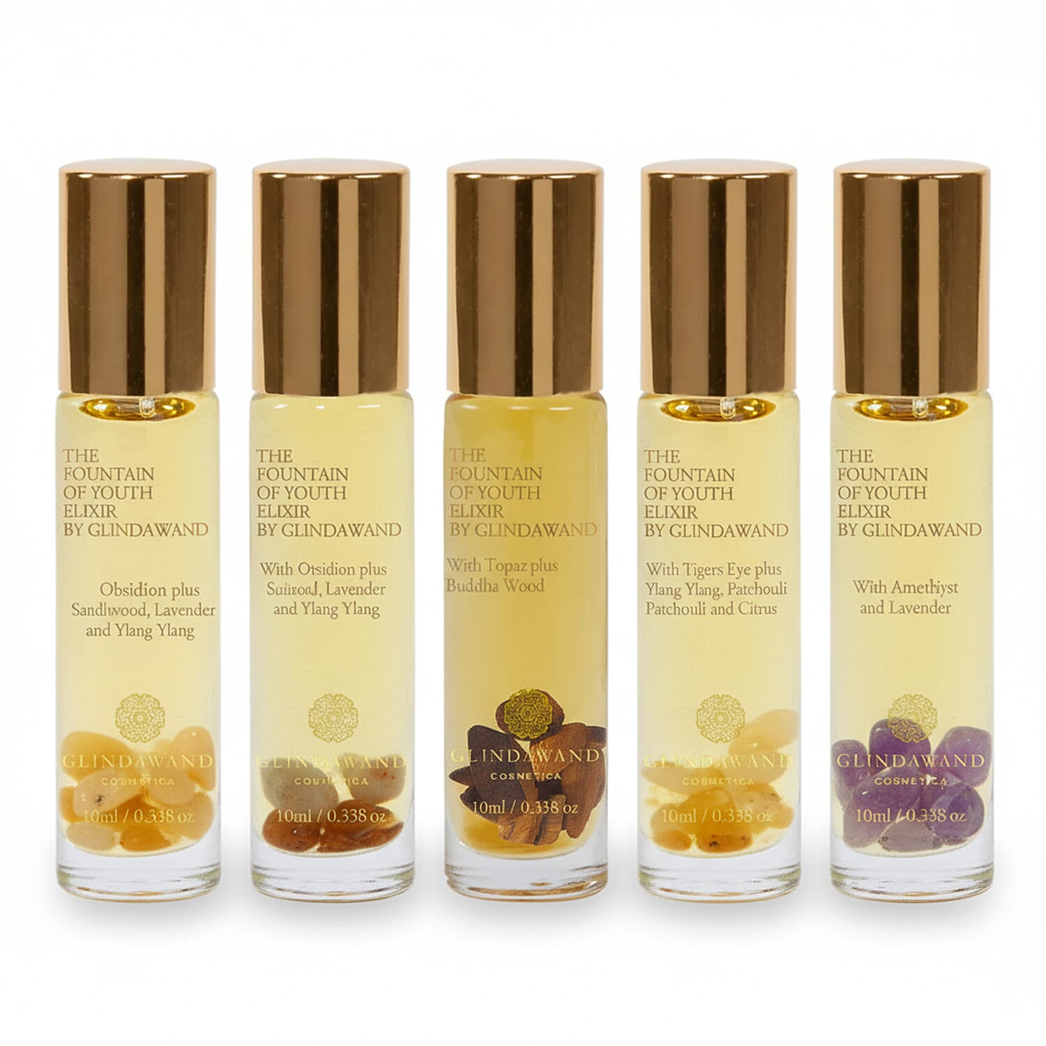 The Glindawand Christmas Treasure Chest - Fountain of Youth Elixir Plus Topaz, Rose Quartz, Tigers Eye, Obsidian & Amethyst Roll Ons