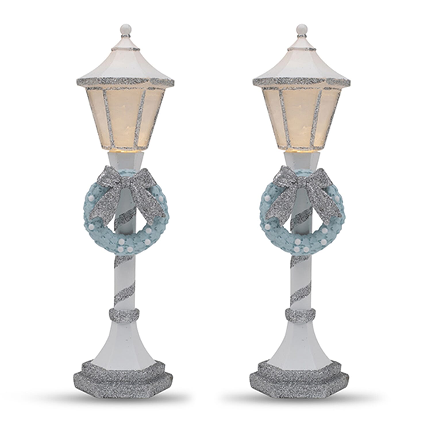 Set of 2 Christmas Lamp - White