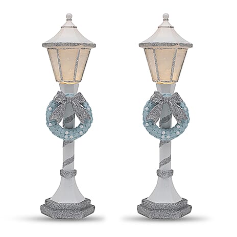 Set of 2 Christmas Lamp - White