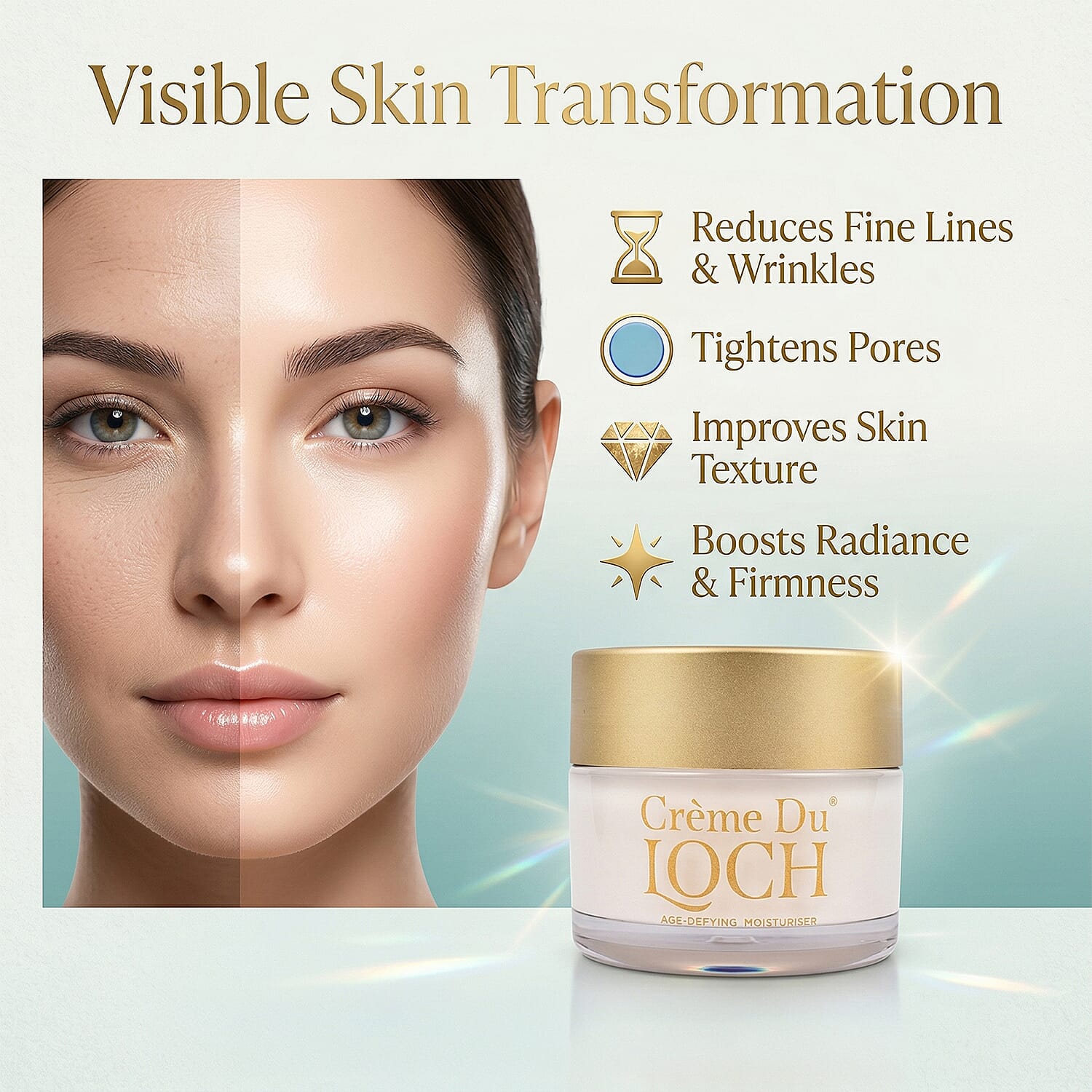 Cr&egrave;me du Loch Christmas Age Defying Gift Set - Daily Moisturiser 50ml, Daily Serum 50ml & Daily Eye Concentrate 30ml