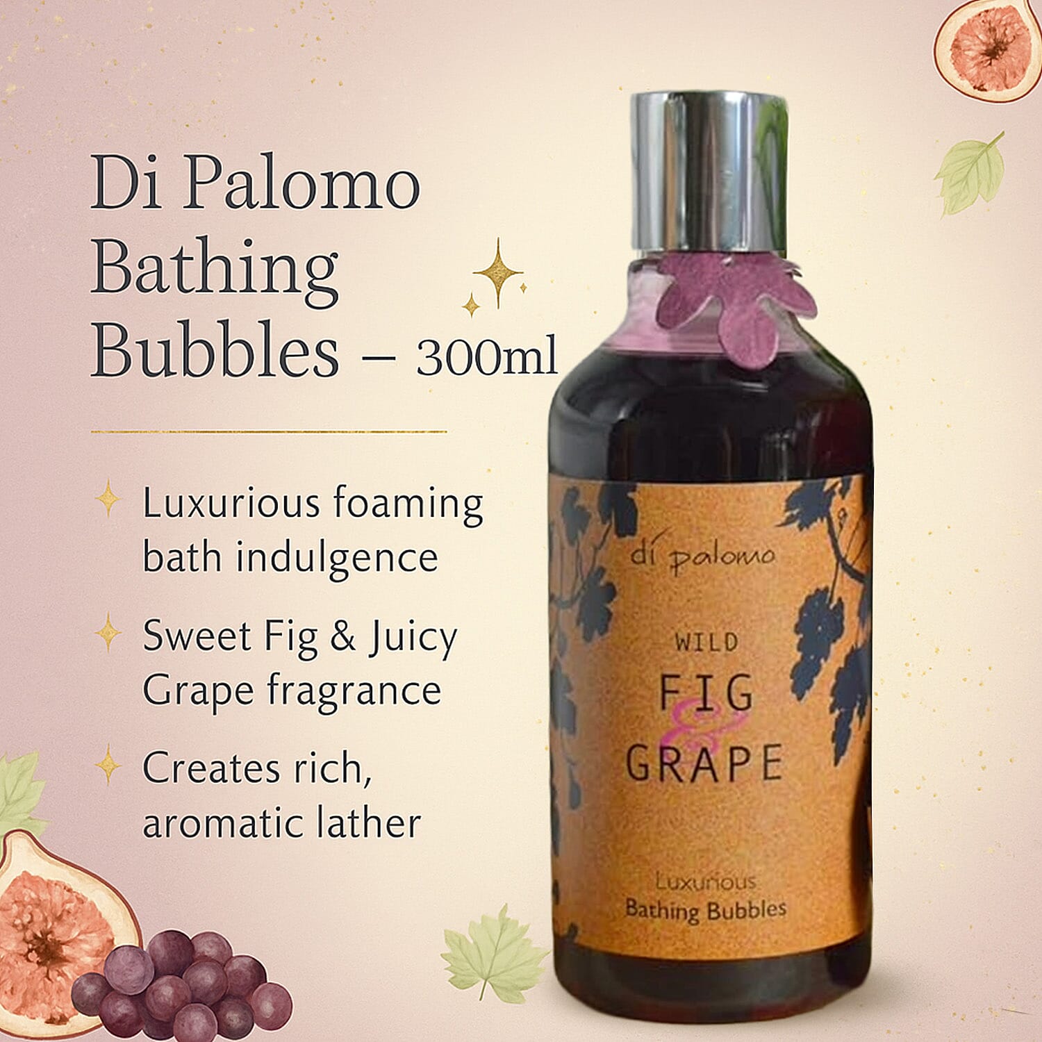 Di Palomo Christmas Luxury Bathing Gift Set - Orange Blossom & Fig-Grape (Includes Bathing Bubbles 300ml and 2 x Bath Bombs in each)