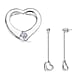 Luxuriant Gift of Love Christmas Edition - Lab Grown Diamond Solitaire Heart Pendant & Drop Heart Earring in Rhodium Overlay Sterling Silver (SI G-H)
