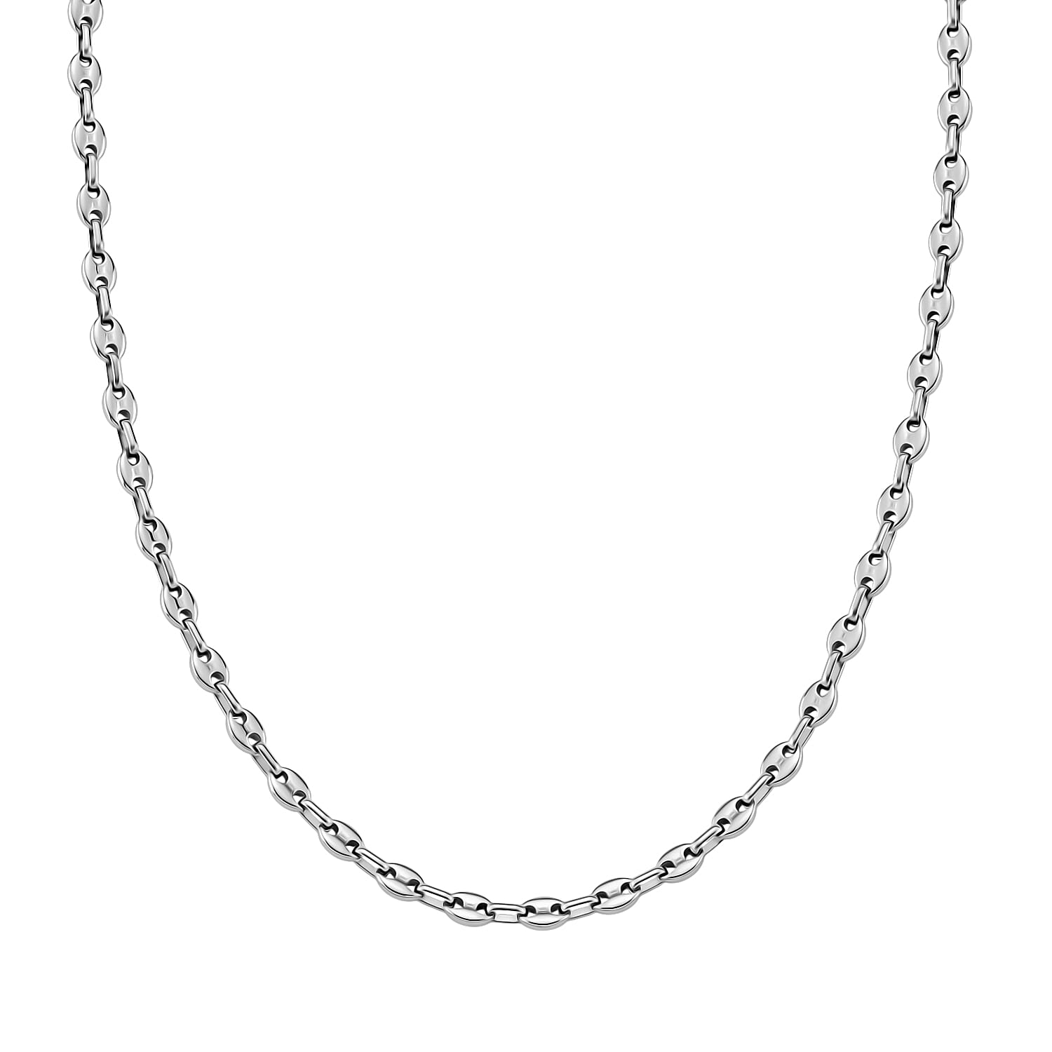 Silver Waves Christmas Gift Collection - Mariner Bracelet (Size - 7 - 2 Ext), Necklace (Size - 16 - 2 Ext) with Lobster Clasps & Pebble Earrings in Silver Tone Stainless Steel