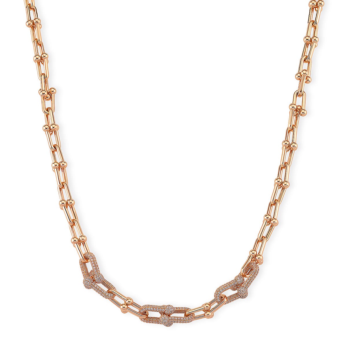 Links of Strength Holiday Gift Set - White Cubic Zirconia Industrial Bracelet (Size 9), Necklace (Size 20) & Earrings with Clasp