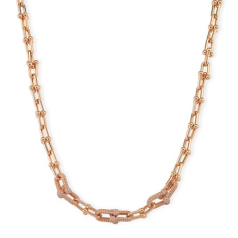 Links of Strength Holiday Gift Set - White Cubic Zirconia Industrial Bracelet (Size 9), Necklace (Size 20) & Earrings with Clasp