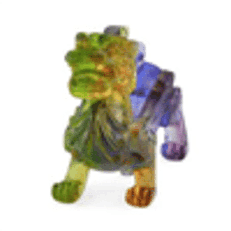 Set Of 2 - First Time Ever- Murano Style Qilin Figurine - Multi Color