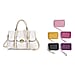 Textured Luxe Gift Set - Off White Leatherette Snakeskin Embossed Crossbody Bag and 5 Card Holders with Wrist Strap