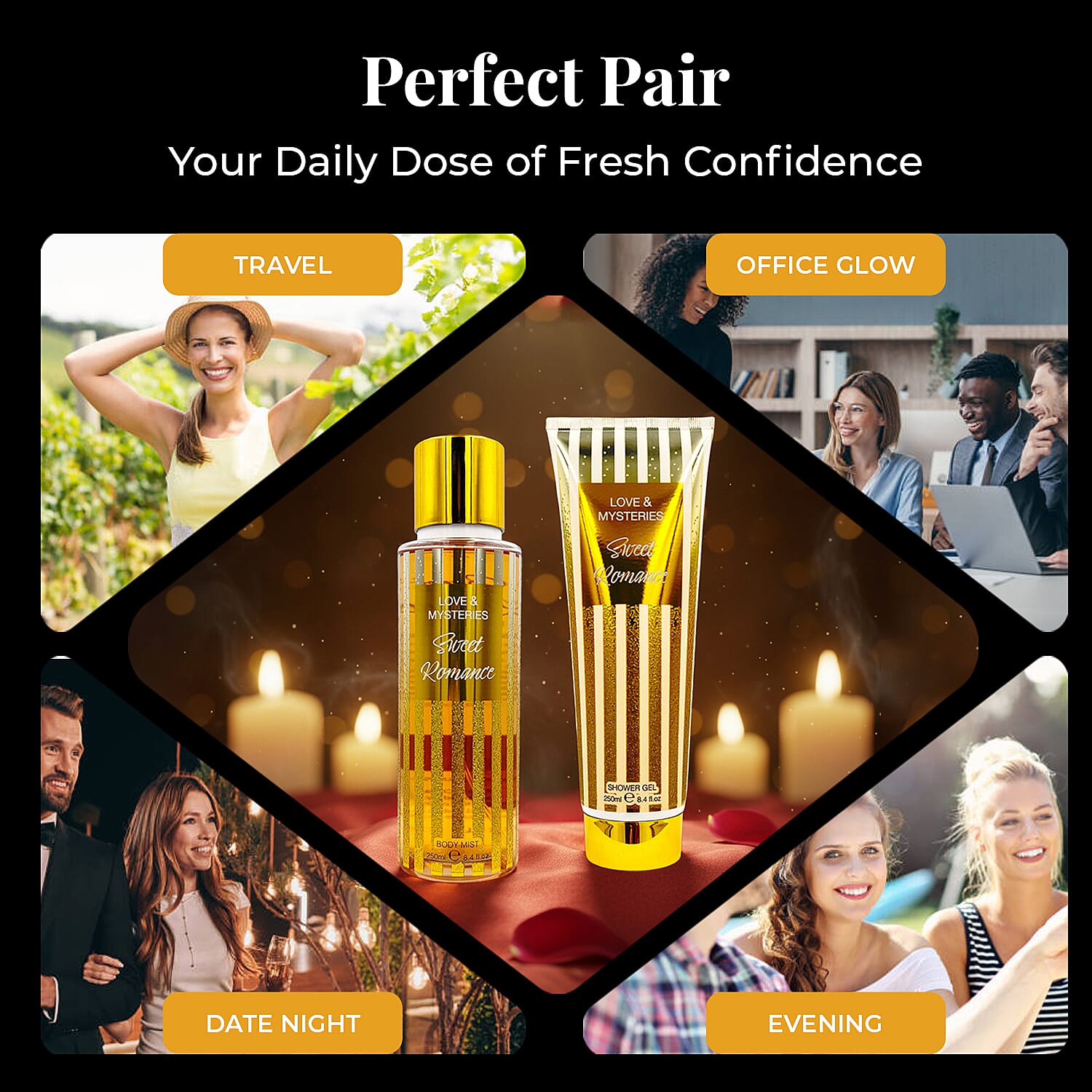 Love & Mysteries Hot Nights Shower Gel and Body Mist - 250 ml