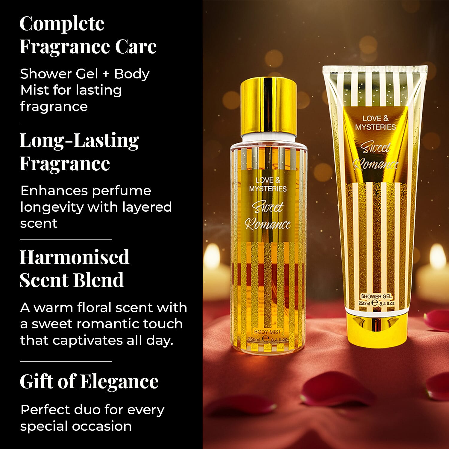 Love & Mysteries Hot Nights Shower Gel and Body Mist - 250 ml