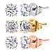 Moissanite Solitaire Stud Push Post Earring in Rose Gold Plated Sterling Silver 0.88 Ct.
