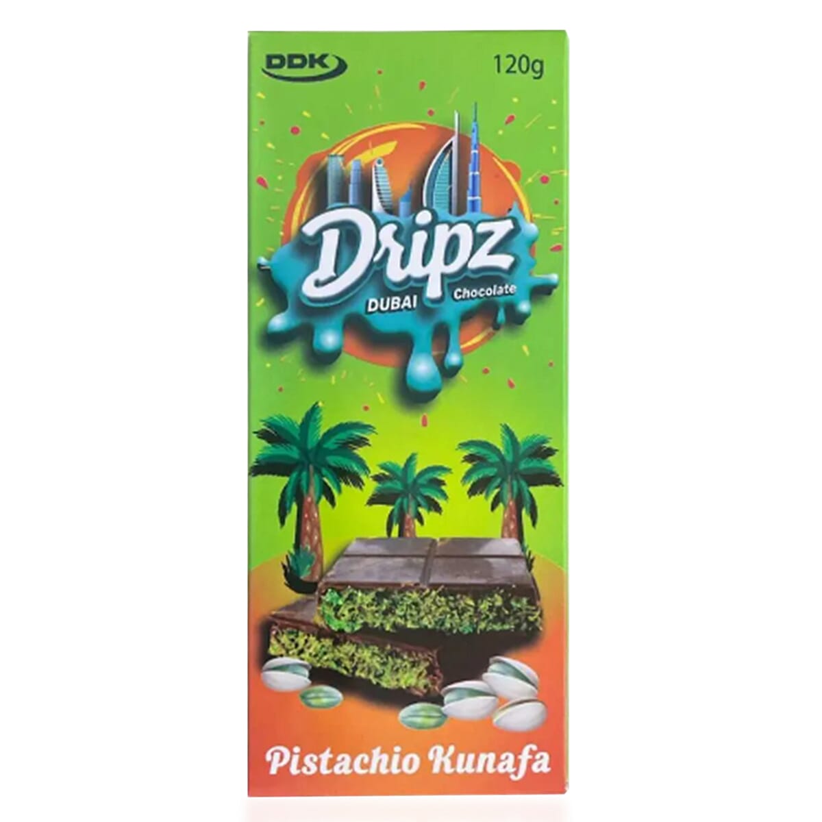 Set of 2- Dripz Dubai Pistachio Kunafa Chocolate (120g)