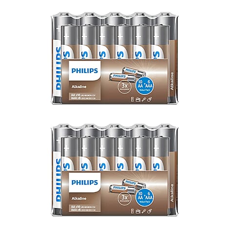 Set of 2 - Philips Power Alkaline Set Of 16 (AA and AAA)  batteries