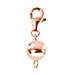 Set of 3 - Doorbuster - Rose Gold Overlay Sterling Silver Magnetic Lock (Size 8 mm) with Lobster Clasp (Size 11 mm)