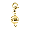 Round Shape Magnetic Lock with Lobster Clasp in Yellow Gold Plated Sterling Silver