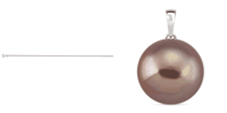 MEGA Closeout Deal - 9K White Gold Multi Colored Edison Pearl Pendant with FREE Chain