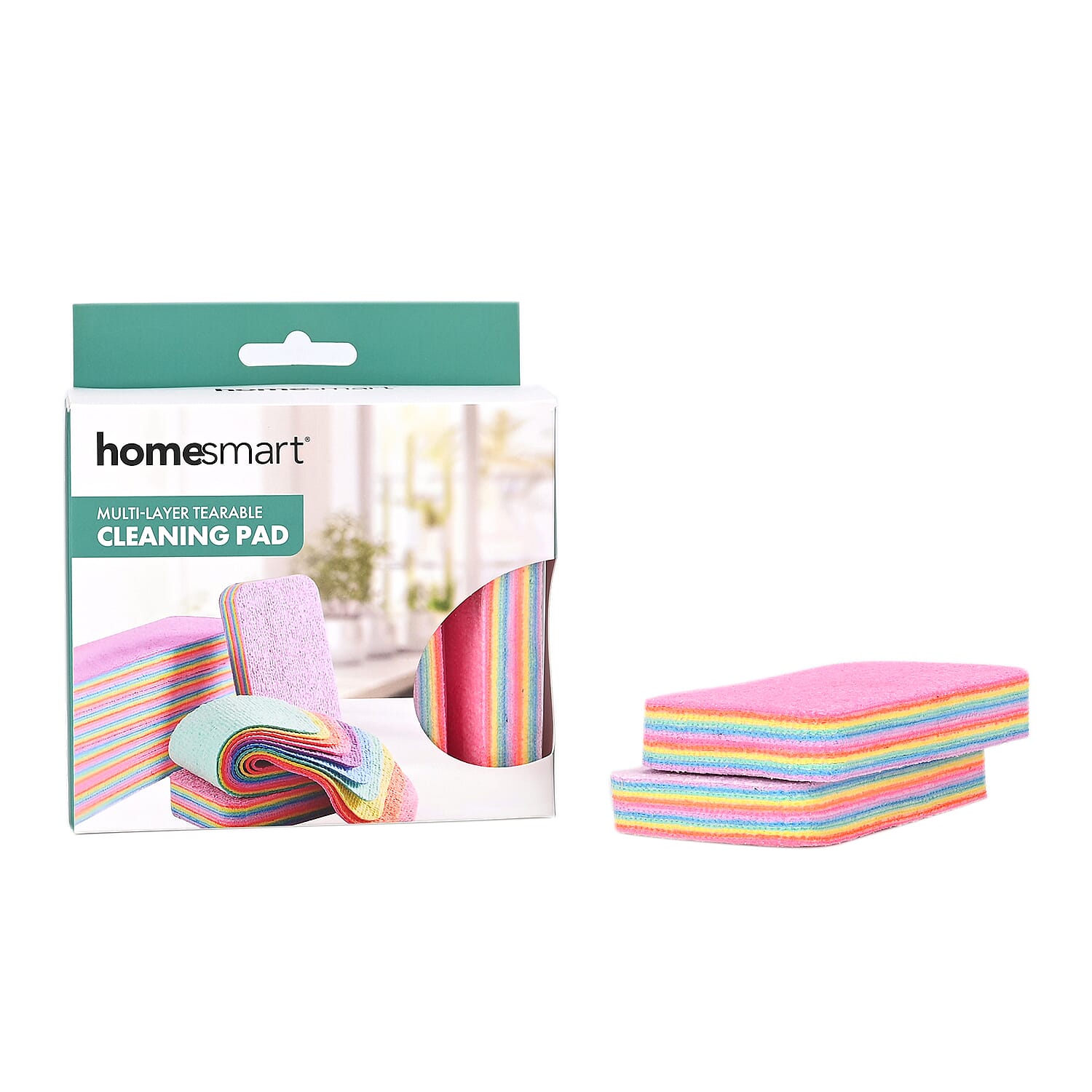 Set of 8  rainbow-coloured 12-layer microfiber sponge block is the ultimate solution for tackling messes in your kitchen, living room, and bathroom