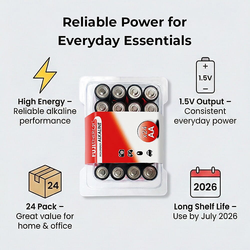 48 Fuji Energy AA High Energy Alkaline Batteries (Use by November 2028)