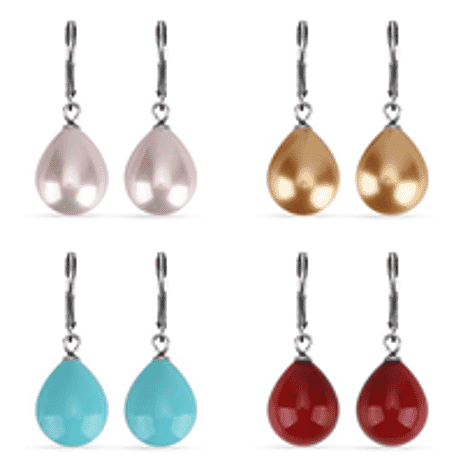 Set of 4 - Pearl earrings