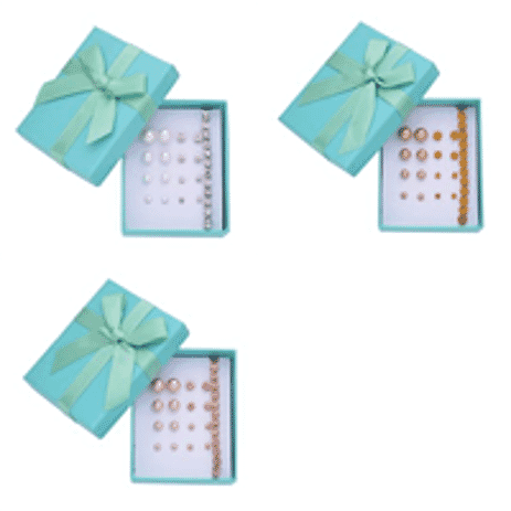 9 Piece Set - 4 White Colour Shell Pearl Earrings