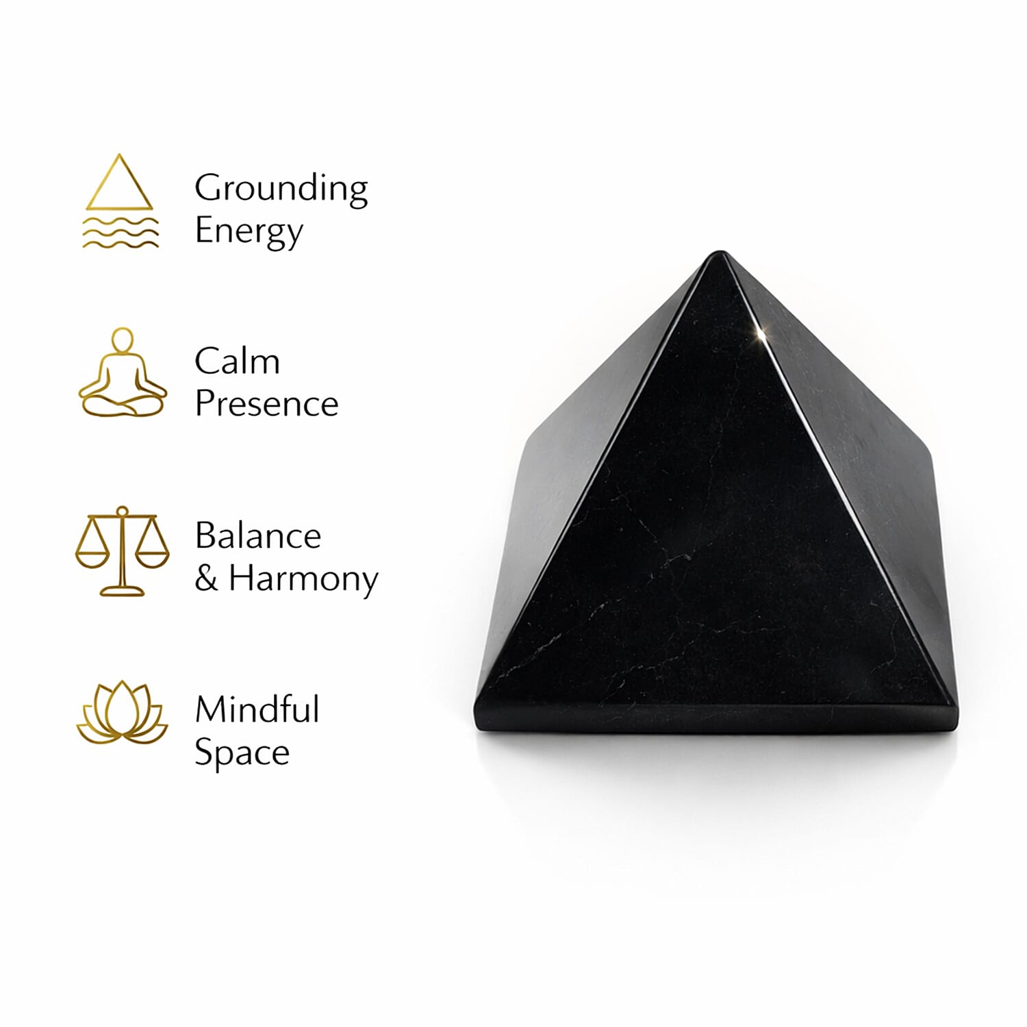 THE ULTIMATE SHUNGITE BUNDLE - Maneki Neko Lucky Cat Figurine, Pyramid Figurine, Bracelet, Palm Stone